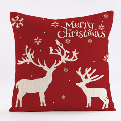 Merry Christmas Sofa Pillowcase 45x45cm Cotton Throw Pillow Cover